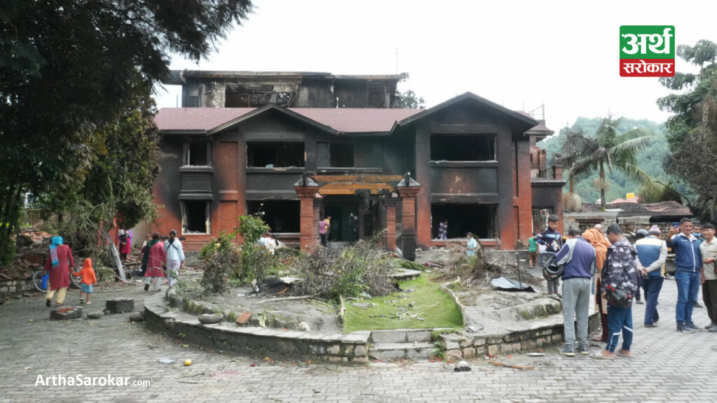 Crowd Gathers at Sher Bahadur Deuba's House Amidst Search for Important Items